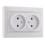  Розетка подвійна б/з біла Lezard Mira ( 701-0202-128В )