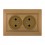 Розетка подвійна б/з світло-коричневий перламутр Lezard Mira ( 701-3131-128В )