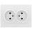  Розетка подвійна б/з біла Lezard Deriy ( 702-0202-128 )