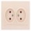  Розетка подвійна б/з кремова Lezard Deriy ( 702-0303-128 )