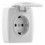  Розетка з/з з кришкою біла Lezard Demet ( 711-0200-123 )