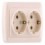  Розетка подвійна з/з закритий корпус крем Lezard Demet ( 711-0300-127 )