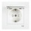  Розетка з заземленням, кришкою і захисними шторками біла VIKO Karre 90960012