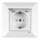  Розетка з заземленням, кришкою і захисними шторками крем VIKO Meridian 90970212-WH