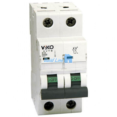  Автоматичний вимикач, 2P, хар.З, 6A, 4,5 kA VIKO 4VTB-2C06