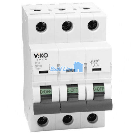 ViKo 4VTB-3C06,Автоматический выключатель, 3P, хар.С, 6A, 4,5kA VIKO 4VTB-3C06