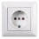  Розетка зі шторками і заземленням біла Visage Gunsan VS 28 11 116