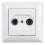  Розетка TV подвійна біла Moderna Gunsan MD 29 11 152