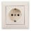  Розетка з заземленням крем Moderna Gunsan MD 29 12 115