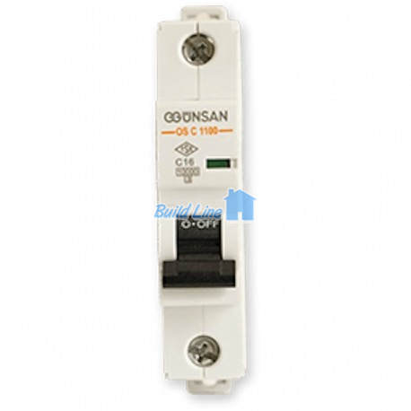  Автоматичний вимикач 1P,тип С, 6А, 4,5 kA 230/400В Gunsan OSG 145 06