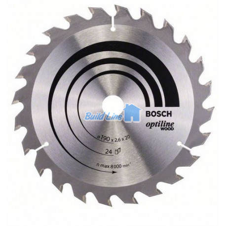 Пильный диск 190 x 20 мм 24 зубъев , Bosch 2608640612