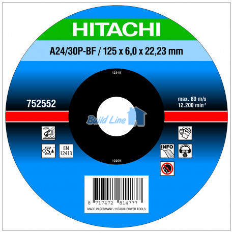 Диск зачистной Hitachi 125х6,0х22,2 (752552) по металлу