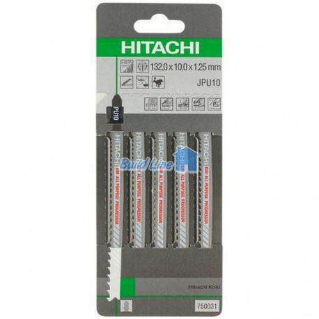 Пилки для лобзика Hitachi JPU10 5 шт. металл, алюминий,пластик,дерево ( 750031 )
