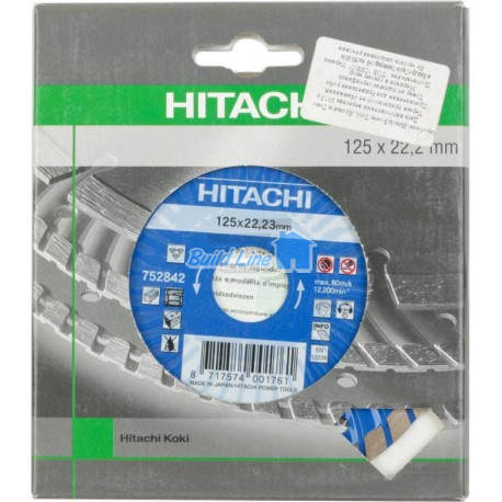  Диск алмазний Hitachi 125х22,2х6 бетон Turbo Premium (752842)