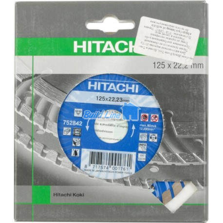 Диск алмазный Hitachi 125х22,2х6 бетон Turbo Premium (752842)